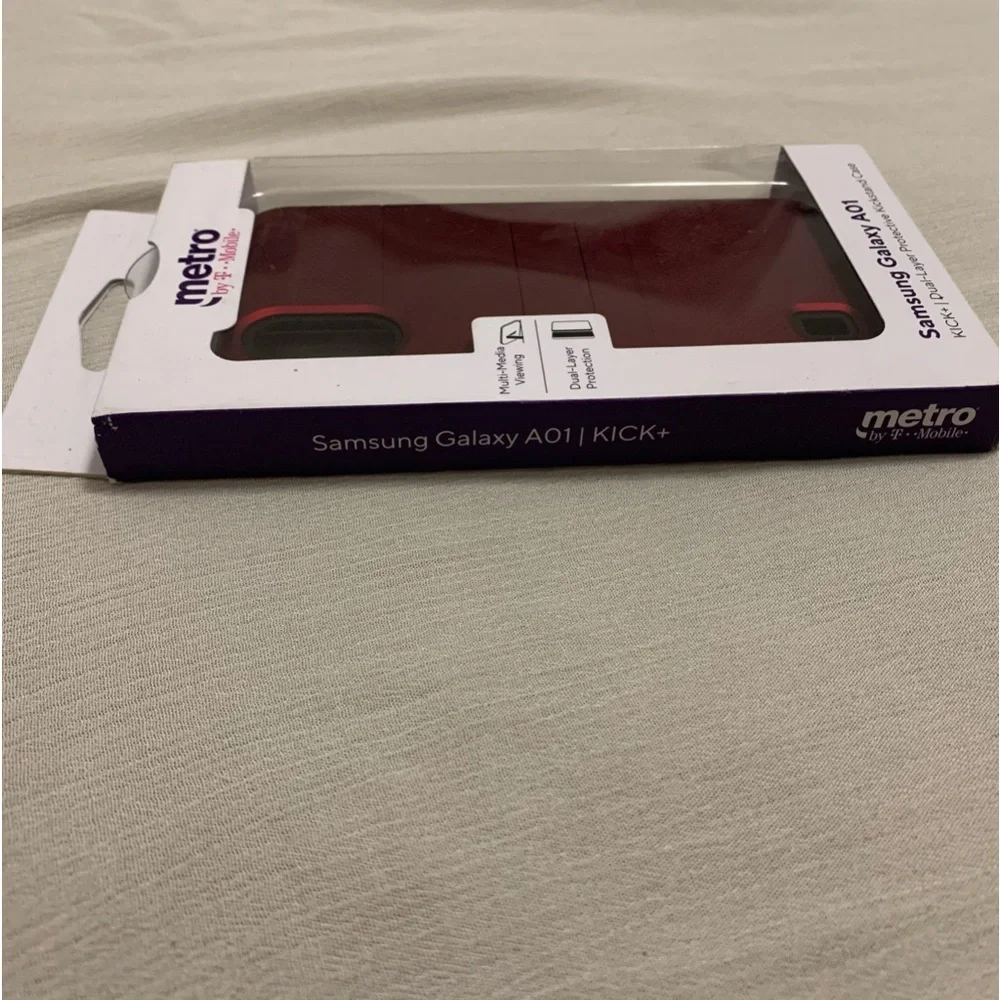 Samsung Galaxy A01 KICK+| Dual-Layer Protective Kickstand Case Metro by T-Mobile